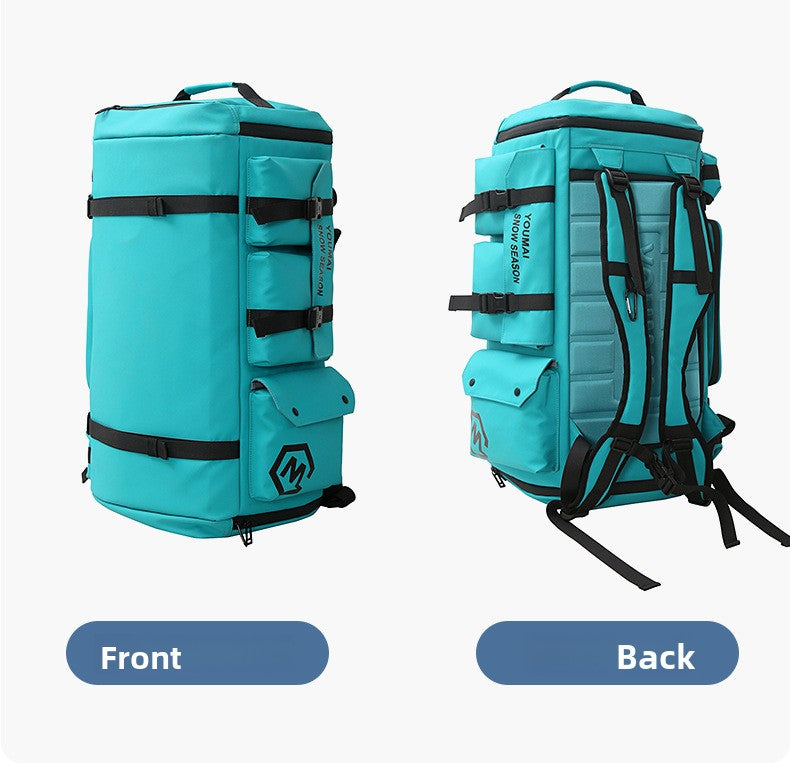 KLQDZMS Men's Backpack Outdoor Sports Ski Shoulder Bag Oxford Cloth Large Capacity Wearable Travel Bag Women's Luggage Bag