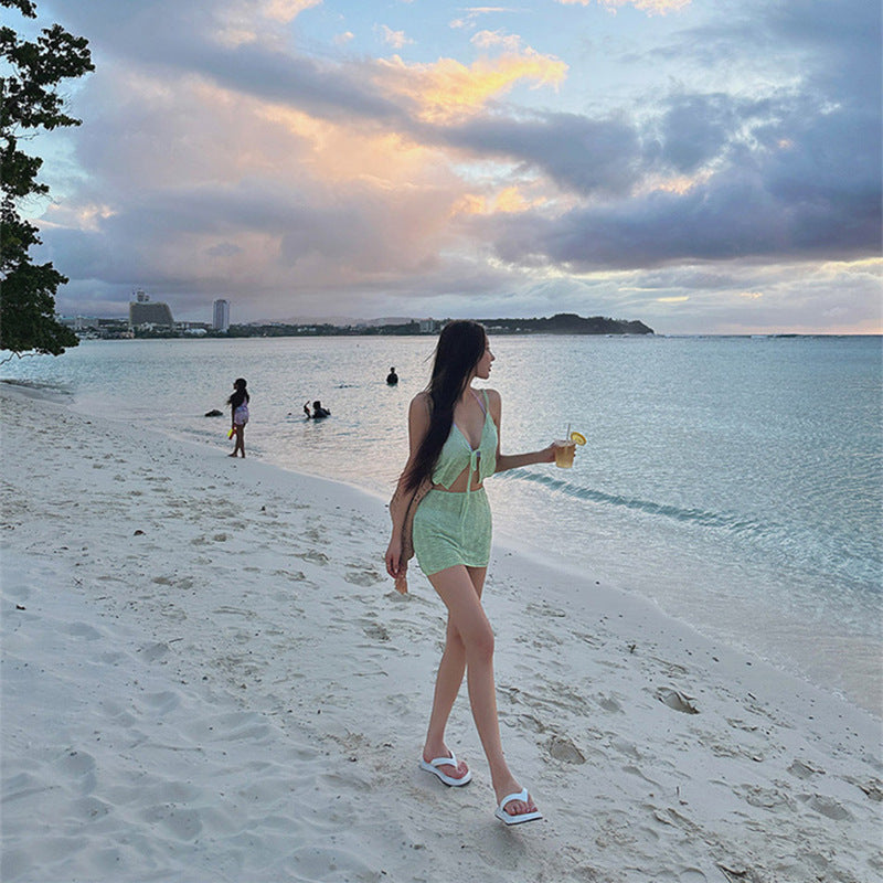 Spring/Summer Pure Desire Hot Girl Sexy Bikini Cover Beach Swimsuit Set For Women