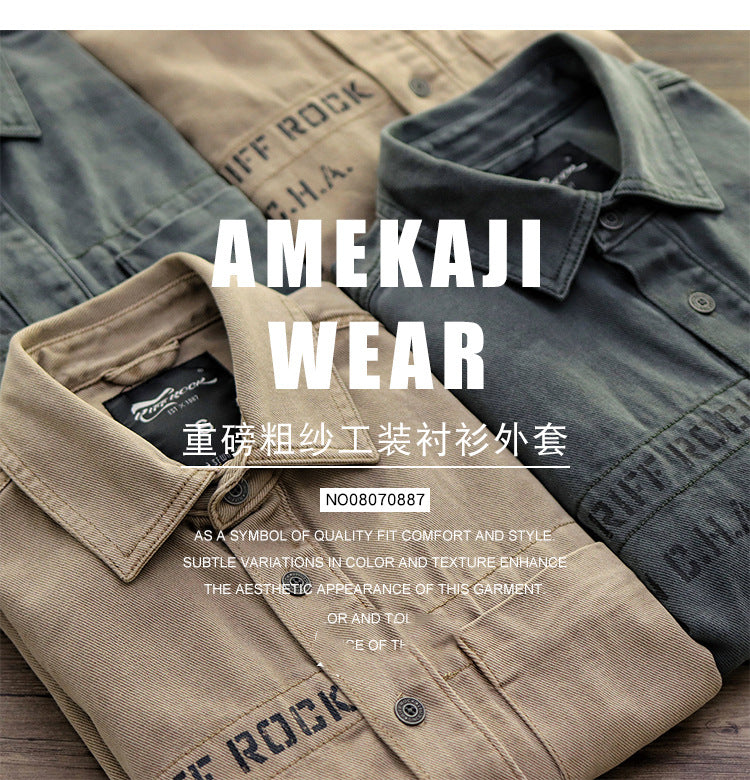 Sansour 2023 New 100% Cotton Military Shirt Men Long Sleeve Casual Dress Shirt Male Cargo Work Shirts With Embroidery