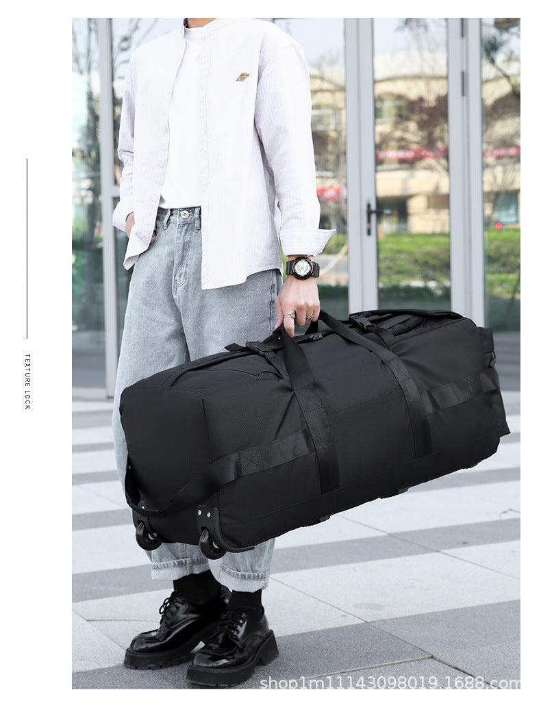 KLQDZMS Oxford Cloth Suitcase Bag Large Capacity Trolley Bag Men's Outdoor Travel Organizer Bag Women's Shoulders Backpacks