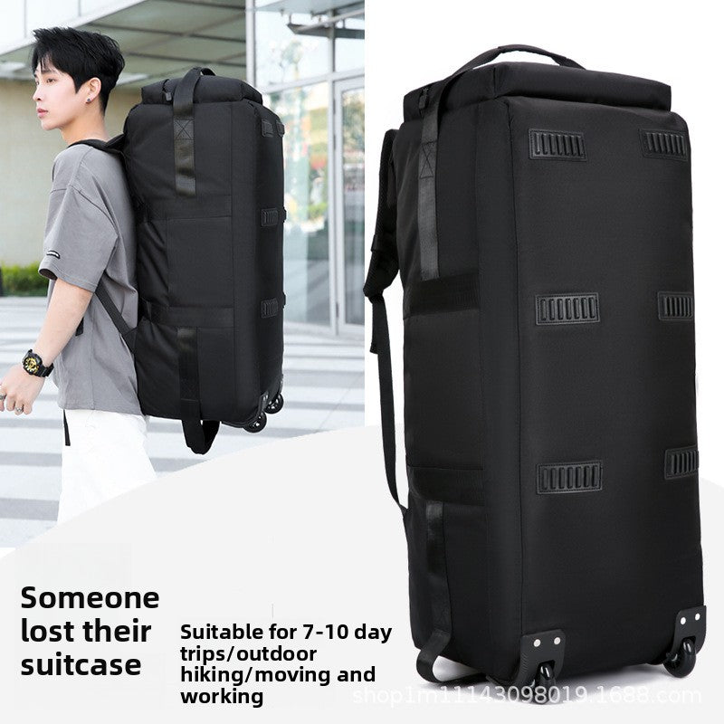 KLQDZMS Oxford Cloth Suitcase Bag Large Capacity Trolley Bag Men's Outdoor Travel Organizer Bag Women's Shoulders Backpacks