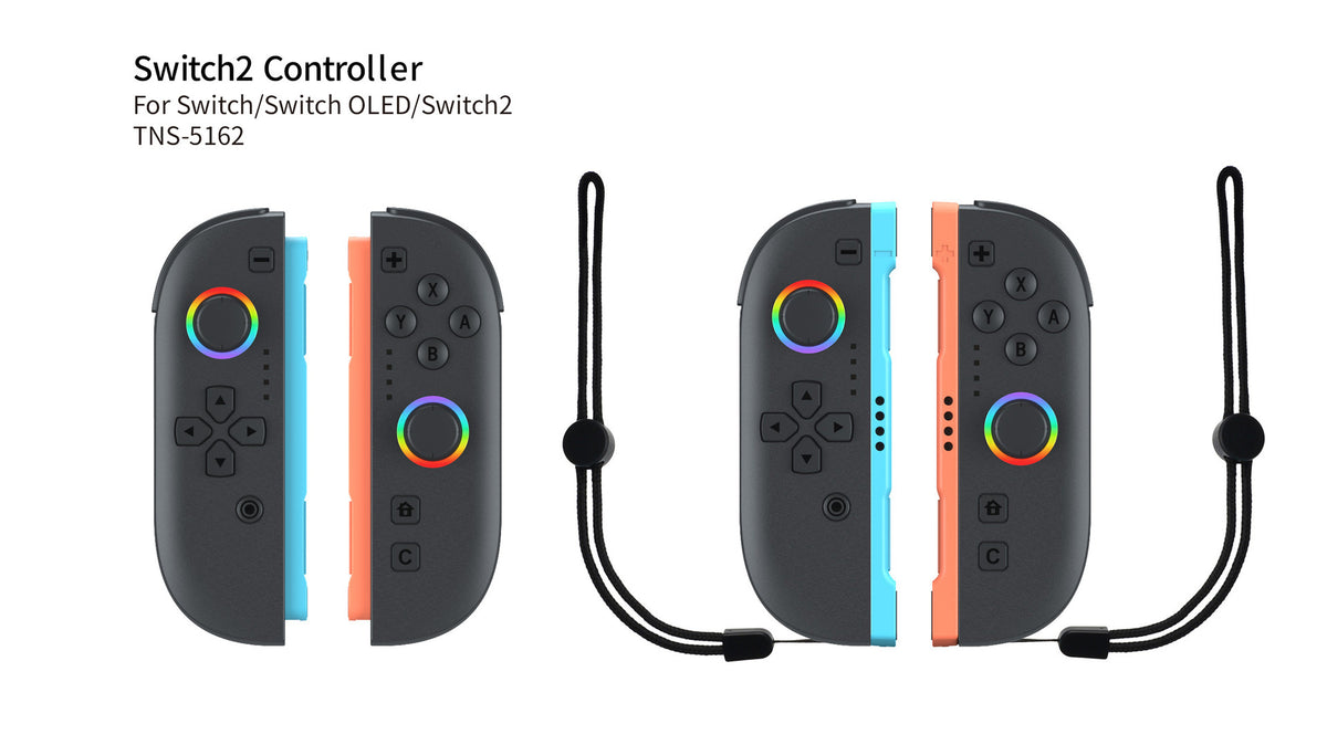 For Switch2 Wired Wireless Joy Cons Controller With RGB Light Dual Vibration Joystick For Switch/OLED/Switch2 Bluetooth Gamepad
