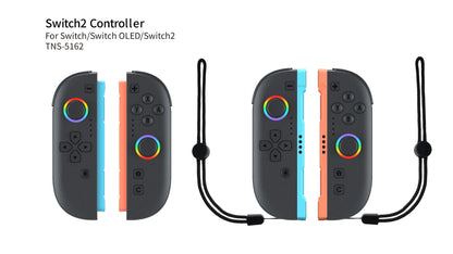 For Switch2 Wired Wireless Joy Cons Controller With RGB Light Dual Vibration Joystick For Switch/OLED/Switch2 Bluetooth Gamepad