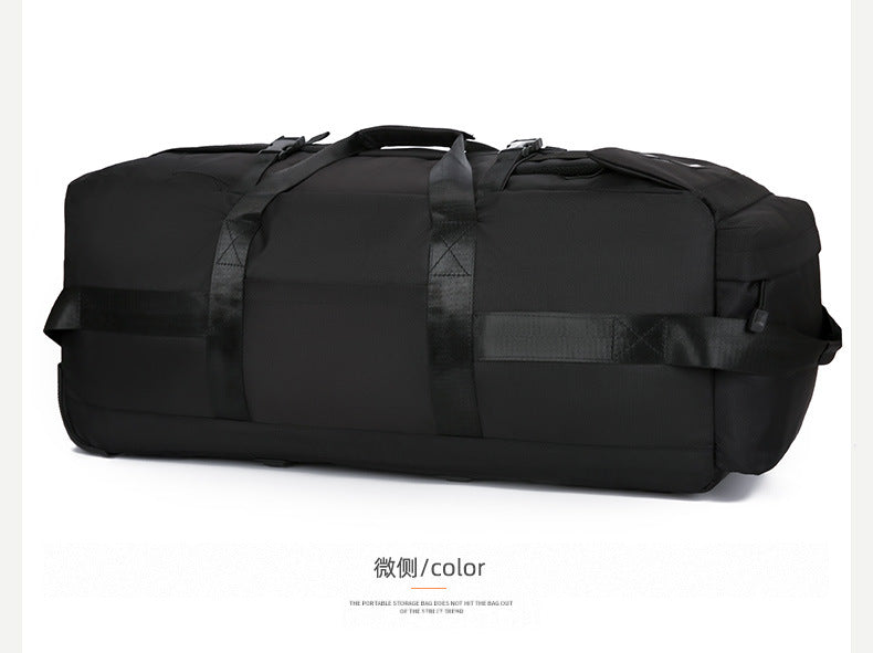 KLQDZMS Waterproof Luggage Bag Oxford Cloth Run Trolley Bag Large Capacity Double Shoulder Travel Bag with Wheels Handbag