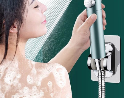 Chuveiro Booster 5 Modos com Escova Massageadora de Alta Pressão para Economia de Água Portátil Filtro de Banheiro com Mangueira e Suporte