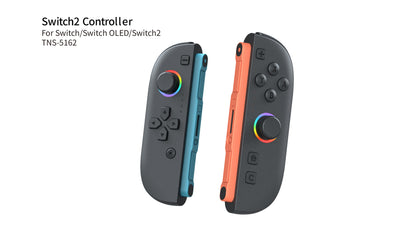 For Switch2 Wired Wireless Joy Cons Controller With RGB Light Dual Vibration Joystick For Switch/OLED/Switch2 Bluetooth Gamepad