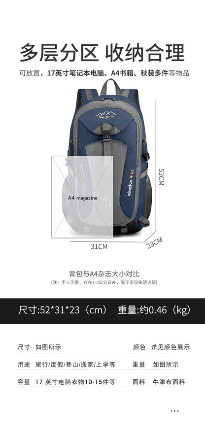 Nova Mochila Masculina de Nylon Impermeável Casual para Viagem ao Ar Livre Mochila Feminina para Caminhada Acampamento Montanhismo Bolsa Esportiva Juvenil