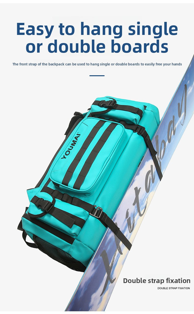 KLQDZMS Men's Backpack Outdoor Sports Ski Shoulder Bag Oxford Cloth Large Capacity Wearable Travel Bag Women's Luggage Bag