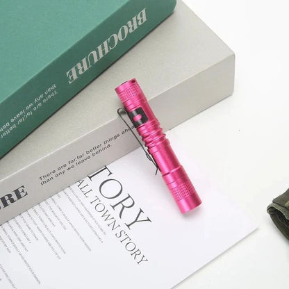 Portable Mini LED Pen Flashlight With Pen Clip Handheld Ultra Pocket Torch Use AAA Battery For Outdoor Camping Emergency Lamp