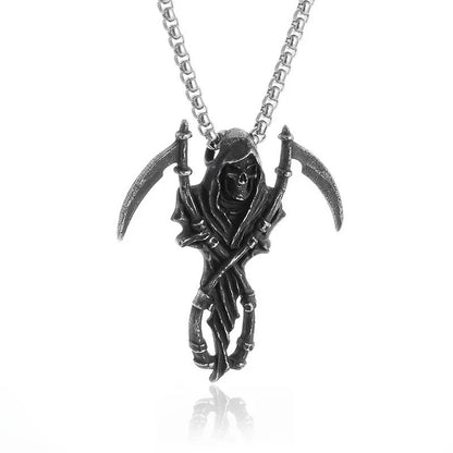 Colar Masculino Caveira Prisioneira Banhado a Prata, Acessório de Joia Gótica para Motociclistas, Punk Rock e Halloween