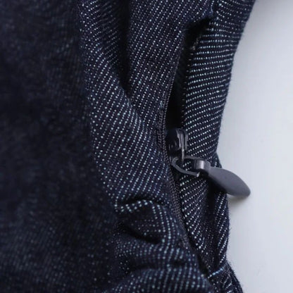 2025 traf Spring New 1975 series denim MIDI dress with lapel side zipper fashion
