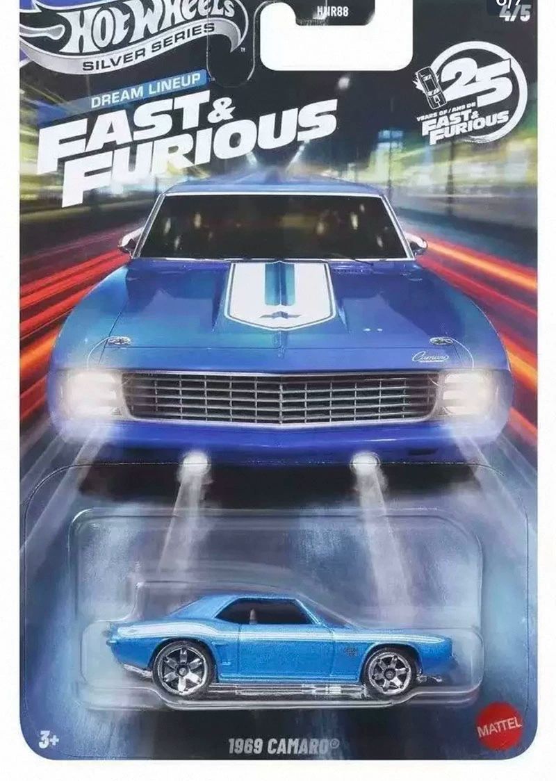 Hot Wheels Série Prata 2026Fast & Furious Dream Lineup Subaru Chevy Ford Camaro Nissan Carro de Liga Fundida em Escala 1:64 Presente Colecionável
