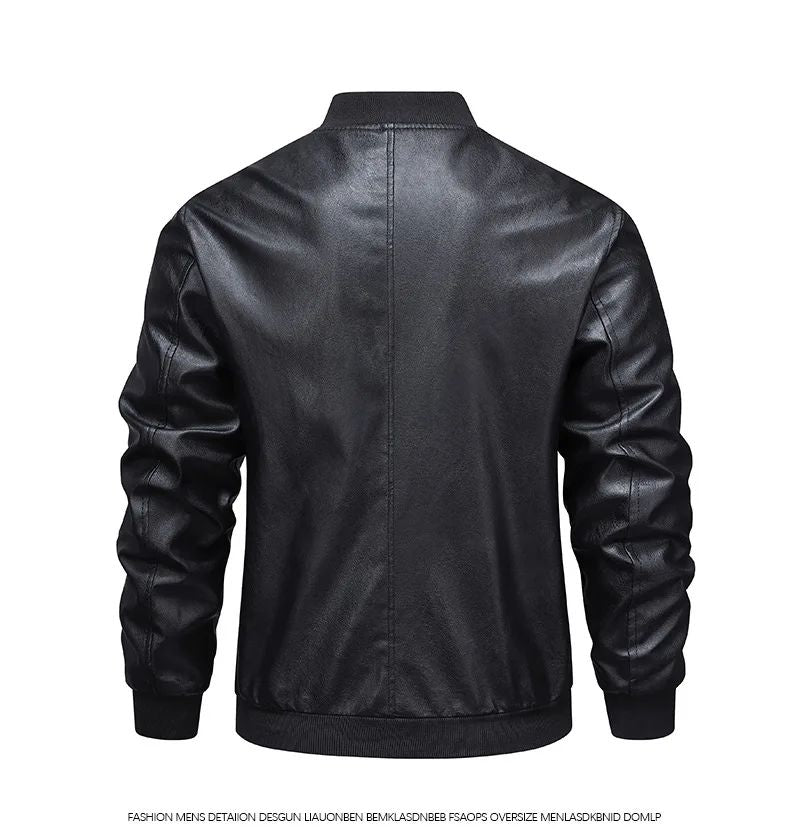 Men's Slim Fit Leather Jacket 2025 New Style Versatile Cool Fashionable PU Leather Coat Casual Streetwear