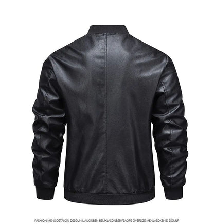 Men's Slim Fit Leather Jacket 2025 New Style Versatile Cool Fashionable PU Leather Coat Casual Streetwear