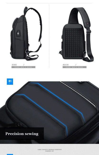 Designer Crossbody Bags for Fashion Shoulder Bags USB Charging Messenger Sling Bag Chest Bag Oxford Single Shoulder Strap Pack