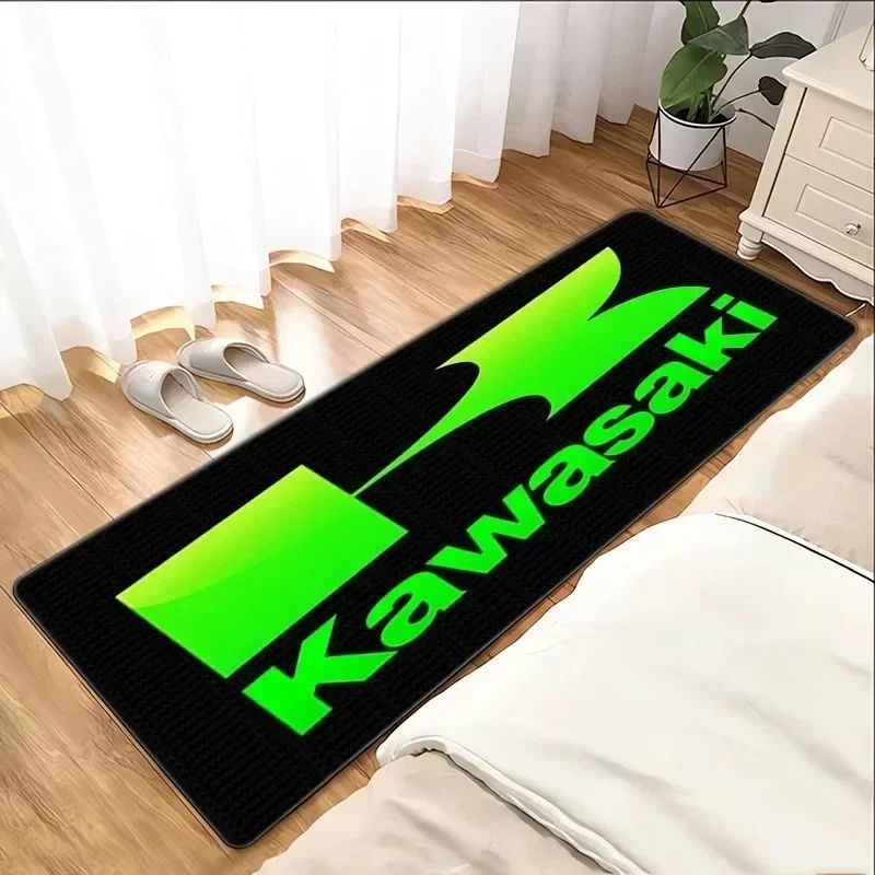 Garage Mat Motorcycle Carpet Racing Cool Moto Display Kawasaki Carpet for Kawasaki Motorcycle Area Rug Anti-slip Floor Decor Rug