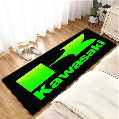Garage Mat Motorcycle Carpet Racing Cool Moto Display Kawasaki Carpet for Kawasaki Motorcycle Area Rug Anti-slip Floor Decor Rug