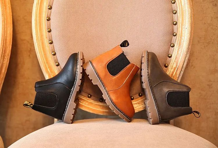 Children's Boots for Boys Girls Toddlers Little Kids Fashion Classic Ankle Boots Warm Rubber Chelsea Boots British Style 21-36
