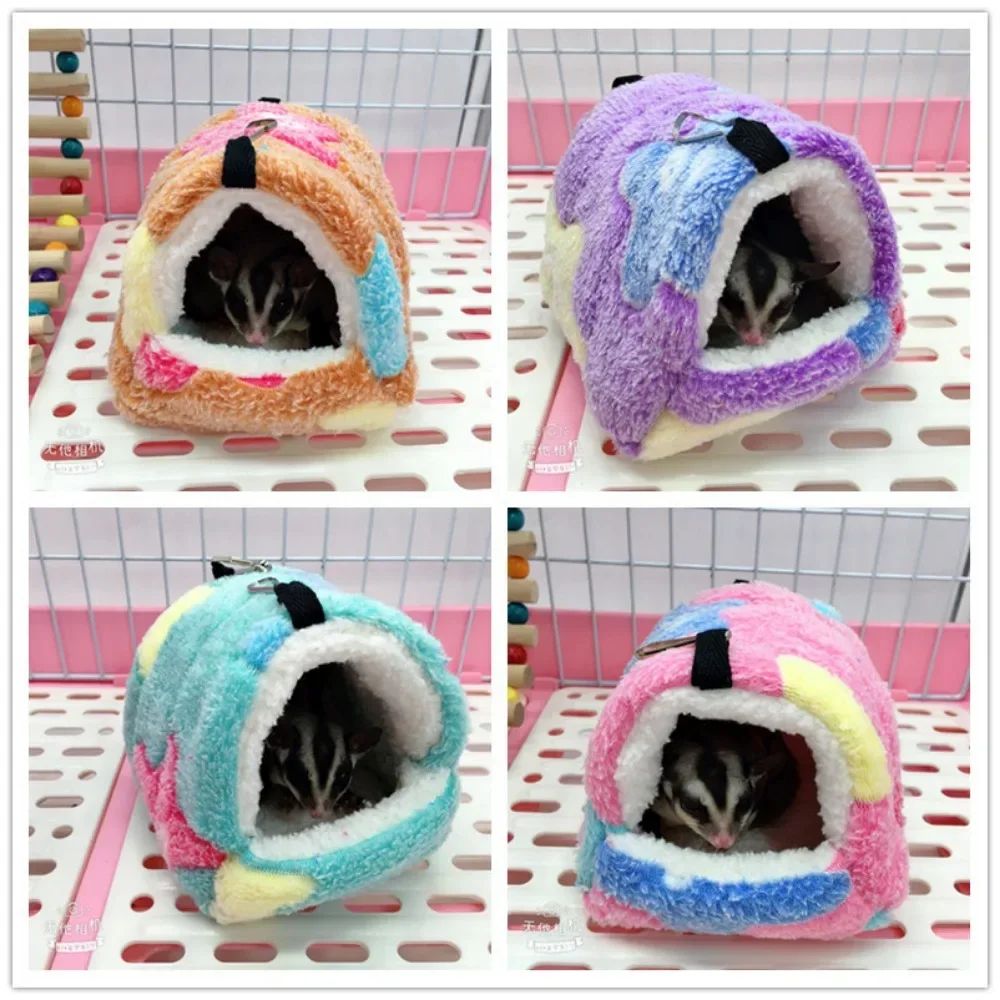 Ninho de Hamster Bolsa de Mel Esquilo Ramo de Flor Brilhante Porquinho-da-índia Porco-da-holanda Gato Longo Suprimentos de Aquecimento de Inverno para Animais de Estimação Gaiolas de Algodão