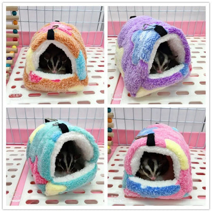 Ninho de Hamster Bolsa de Mel Esquilo Ramo de Flor Brilhante Porquinho-da-índia Porco-da-holanda Gato Longo Suprimentos de Aquecimento de Inverno para Animais de Estimação Gaiolas de Algodão