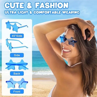 1-9Pcs Star Sunglasses Colorful Star Glasses Transparent Candy Color Sunglass Men Women Photo Props Birthday Party Cosplay