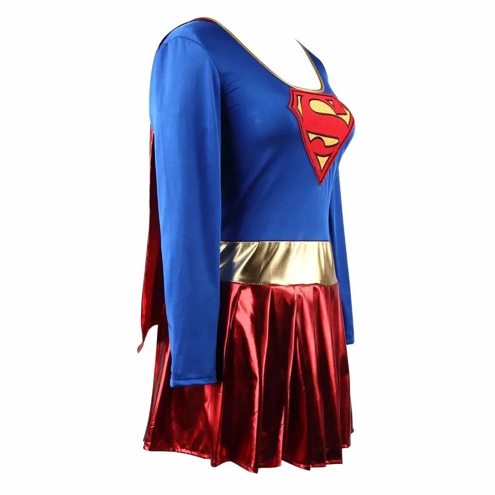 Women Super Girl Superhero Superwomen Costume Fancy Dress Outfit Party Halloween Superwomen Costume Fancy Dress