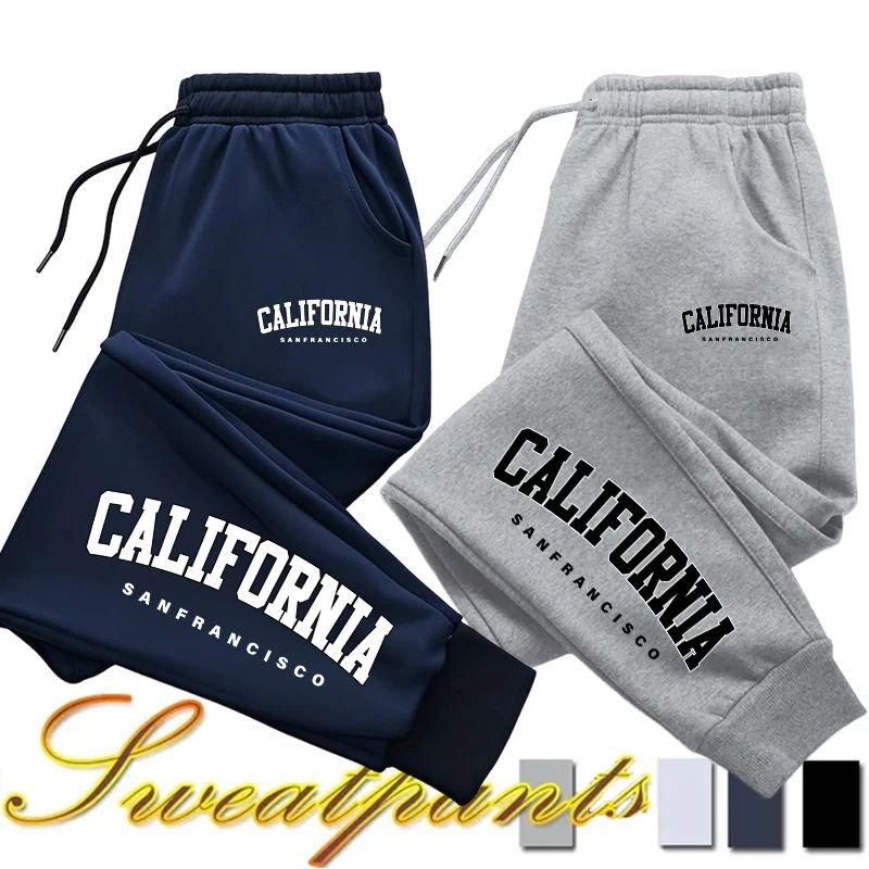 Mens Sweatpants Print Casual Pants Outdoor Gym Sports Jogging Pants Fashion Street Man Trousers Fitness Sportswear Autumn Winter