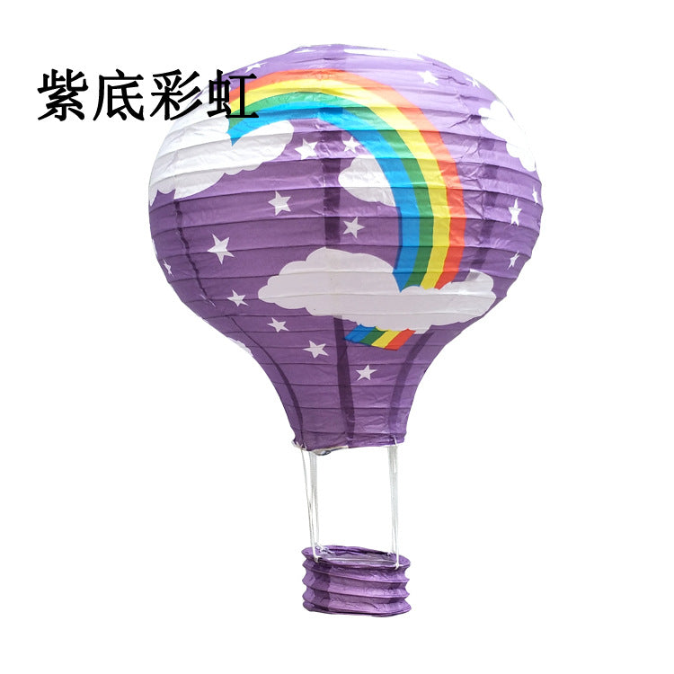 1pc Ceremony Holiday Party Folding Paper Lantern Hot Air Balloon Shape 30/40cm Pink Blue For Kids Baptism Birthday Wedding Decor