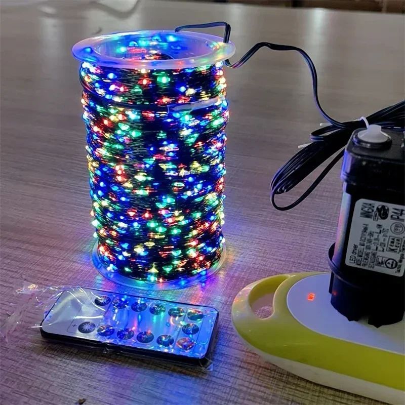 1000/500LED Green Wire Led String Fairy Lights US/EU Plug 110V/220V Waterproof LED Christmas Tree Holiday Home Garden Decor Xmas