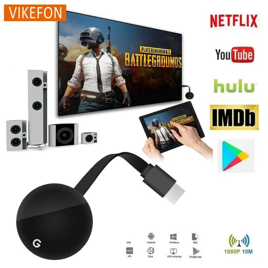Chromecast Google Sem Fio WiFi Mirascreen HDMI-Compatível HD Display Dongle Streaming de Mídia de Vídeo tv Casa Inteligente Para ios/Android