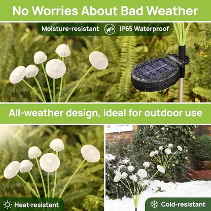 Solar Lights Outdoor LED Solar Mushroom Lawn Lights Waterproof Party Yard Patio Pathway Jellyfish Lamp for Garden Decoration