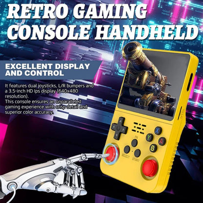R36S Handheld Retro Game Console Classic ARKOS System 3.5 Inch Portable Video Gaming Console with Single Card for Kids Gift