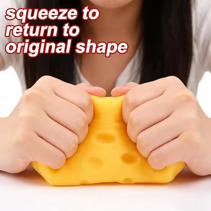 1/2pcs Simulate Cheese Slow Rebound Pinching Office Decompression Relax Slow Rebound Cheese Pinching Ornament Decompress Knead