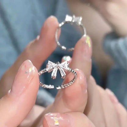 Colares de Pingente de Laço de Cristal Rosa Fada da Moda Y2K Meninas Doce Strass Coração Clavícula Cadeia Mulheres Jóias Presentes