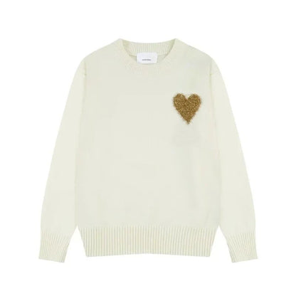 2025 A Letter Autumn/Winter Heart Embroidered Pullover Men's Sweatshirt Loose Casual Pullover Women's And Men's Fashion Clothing