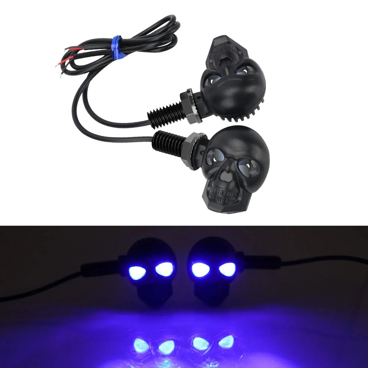 2 unidades Estilo Caveira Luz LED de Seta para Moto Luzes Direcionais Pisca Sinalizador Lâmpada Traseira de Moto Indicador LED Luz de Condução
