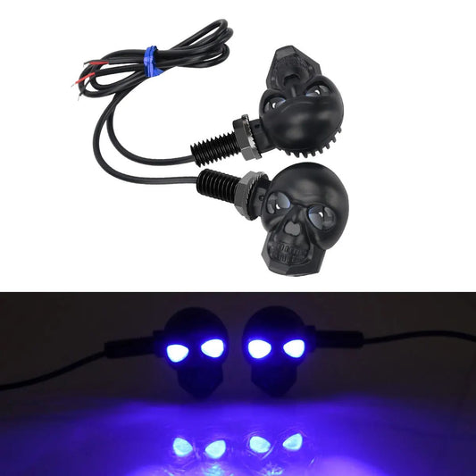 2pcs Skull Style LED Turn Signal Motorcycle Direction Lights Flasher Siganl Lamp Moto Taillight LED Indicator Driving Light