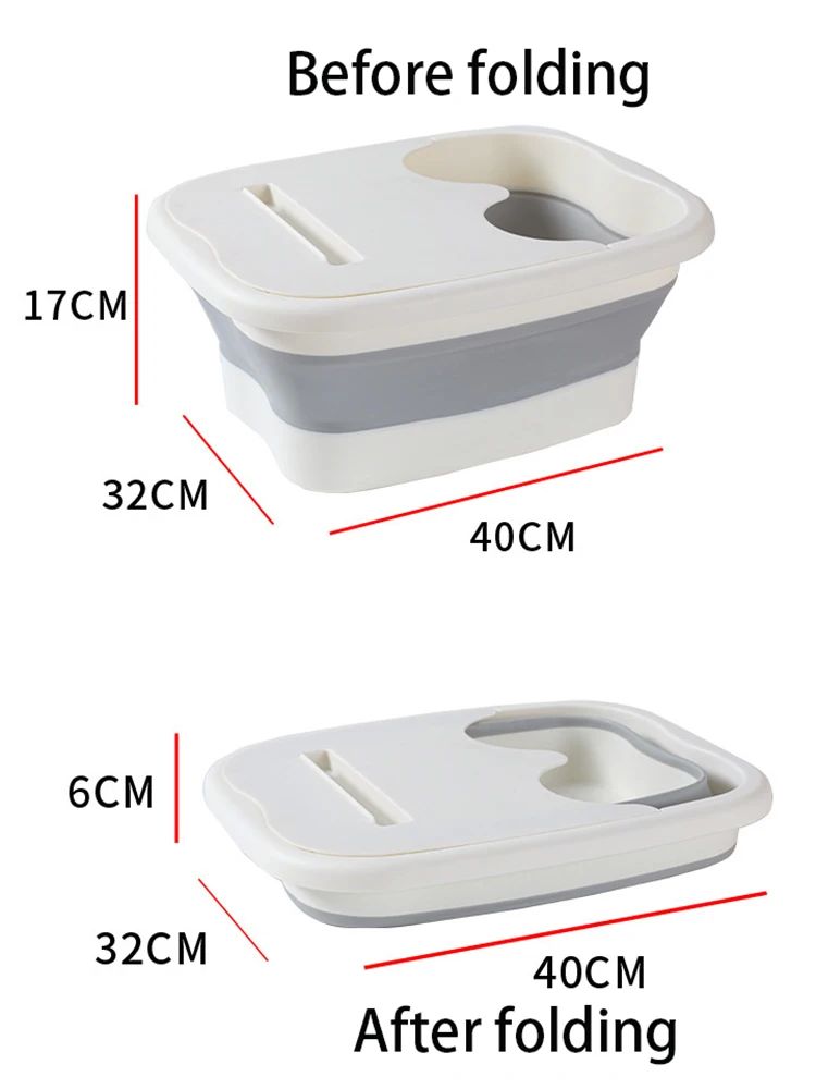 Balde de massagem para os pés dobrável, balde para imersão, bacia dobrável para spa de pés, banheira doméstica de sauna, banheira para pedicure