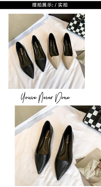 Women Fashion Pointed Toe Slip on Shoes Summer Woman Loafers Comfortable Ladies Yellow Boat Shoes Autumn Flats Zapatos Mujer