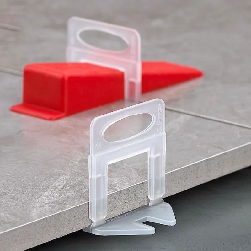 Kit 100 Clipes Niveladores de Cerâmica Espaçadores Correias para Assentamento de Ladrilhos Ferramentas de Construção de Pisos e Paredes