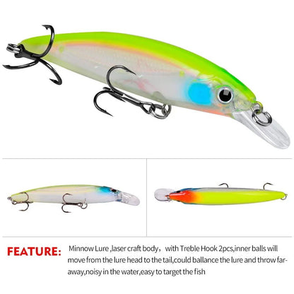 1pcs Bait Minnow 7g 14g 40g Luminous Bionic Fake Baits Plastic Hard Bait Fishing Bait Long Throw Floating Water Lure Swimbait