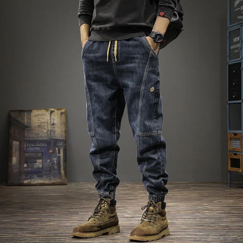 Calça Jeans Masculina Solta Moda Outono Inverno Calça Harem Casual Calça Comprida Roupa de Trabalho Confortável