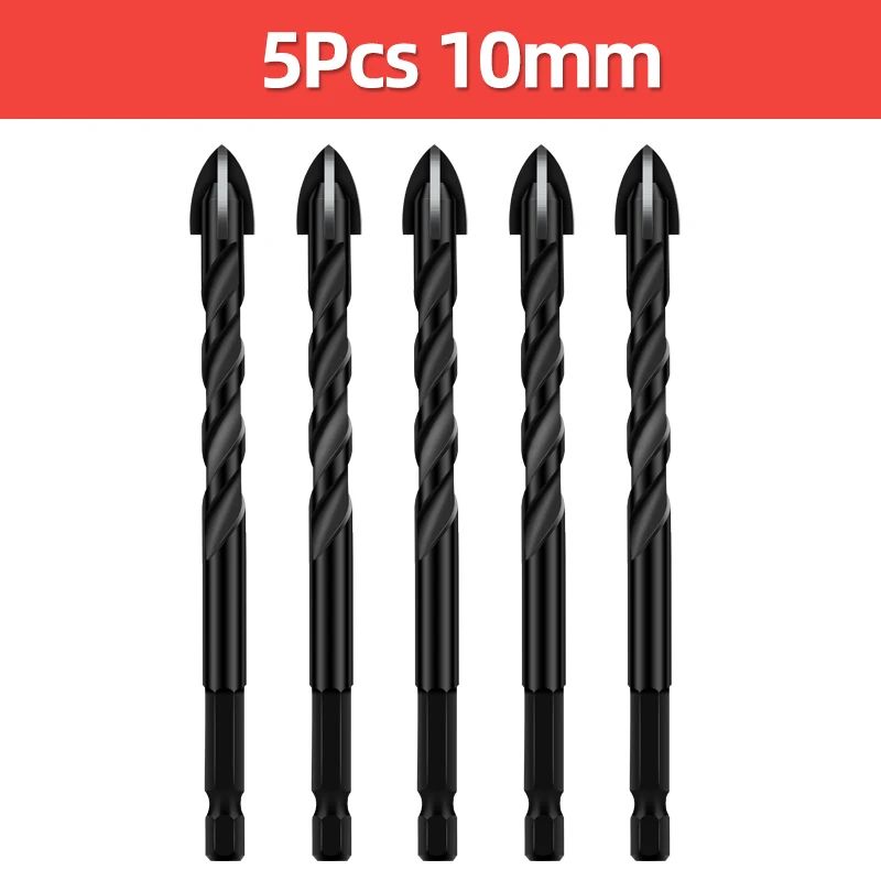 Cross Hex Tile Drill Bit For Glass Concrete Ceramic Tile Hole Opener Tunsten Carbide Hard Alloy Bits Set Tools 3 4 5 6 8 10 12mm