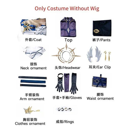 Star Rail Sunday Harmony New Skin Cosplay Costume Sunday Wig Hair Cosplay for Men Role Play Party Outfits
