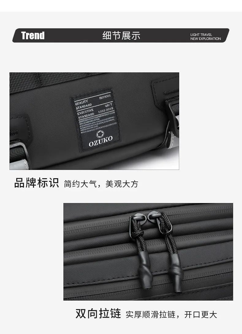 OZUKO  Tactical bag Fanny Pack Outdoor Sports Tactical  Multifunction Waterproof Male Chest Bag Mens Crossbody Bags