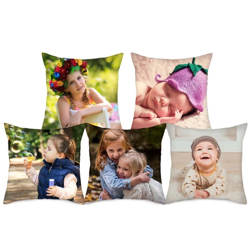 MIAOTU Custom Cushion Cover DIY Customized Throw Pillow Home Decorative Square Wedding Pets Baby Print Pillowcase Drop Shipping