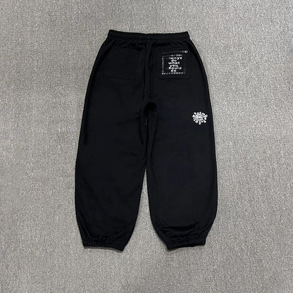 American High Street Black Sweatpants ADWYSD Pants Sunroll Fleece Zipper Pocket Men Women Cleanfit Trousers