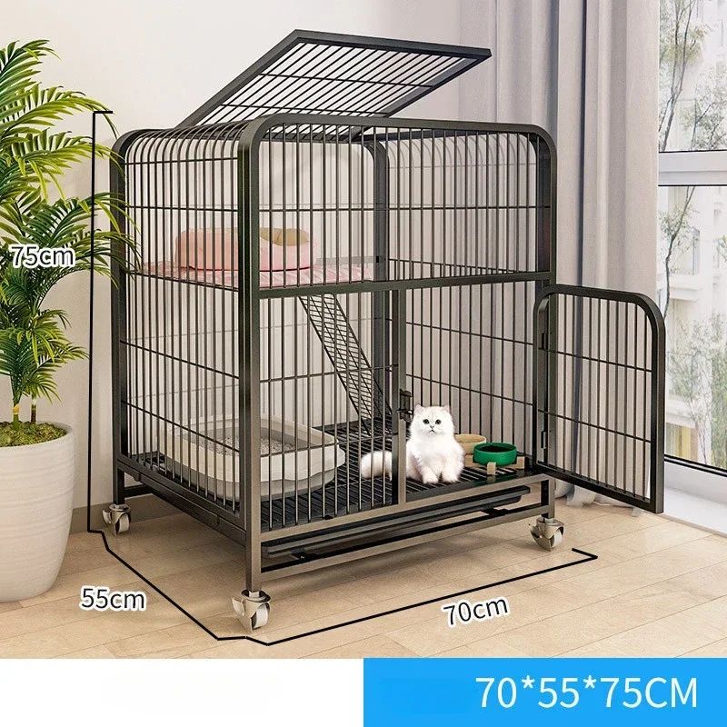 Villa para Gatos de Dois Andares Interna Extra Grande Espaço Livre Gaiola para Pets Casa de Escalada para Gatinhos Villas para Gatos Castelo para Gatos com Banheiro Integrado