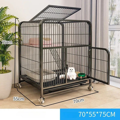Villa para Gatos de Dois Andares Interna Extra Grande Espaço Livre Gaiola para Pets Casa de Escalada para Gatinhos Villas para Gatos Castelo para Gatos com Banheiro Integrado