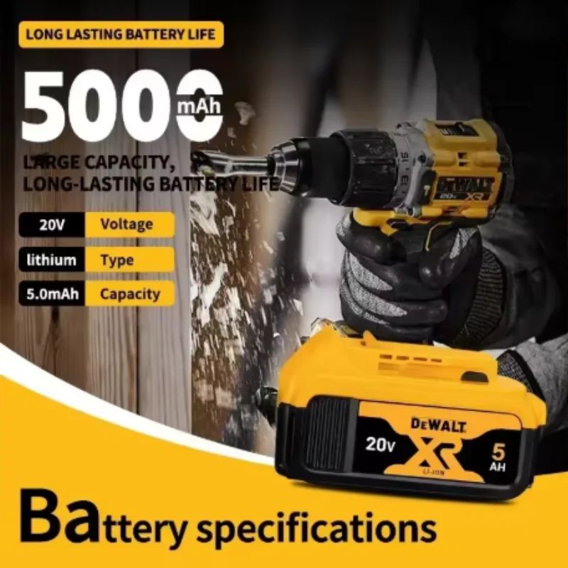 Bateria DEWALT 20V 6AH recarregável de íon de lítio carregador DCB118 Parafusadeira furadeira elétrica sem escovas DCD805 ferramenta elétrica